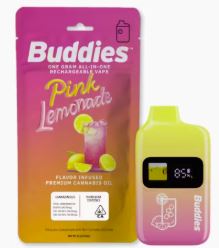 BUDDIES - DISPOSABLE - VAPE DISTILLATE - 2G - PINK LEMONADE