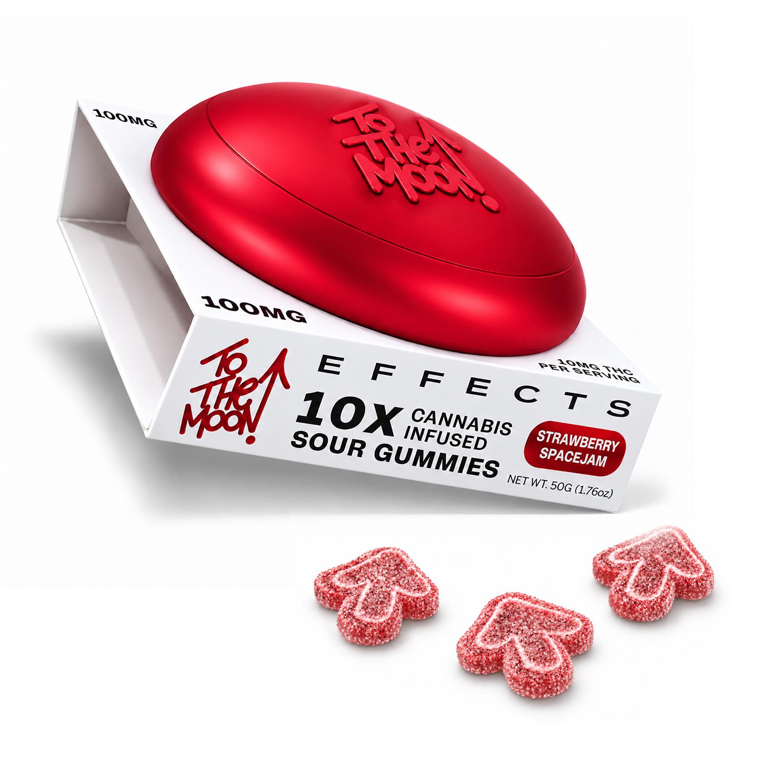 To The Moon - Strawberry Space Jam Euphoric Love Gummies 10pk - 100mg