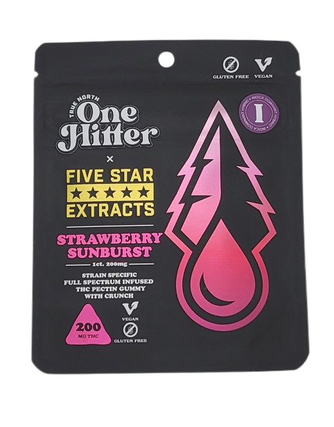 True North | Full Spectrum | ONE HITTER | Strawberry Sunburst | 1pc 200mg