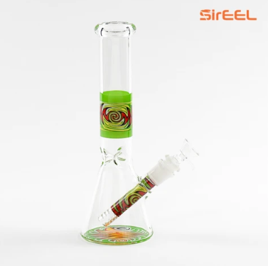 SirEEL 10" 3-Section Wig-Wag Beaker Bong w/ Bowl product photo
