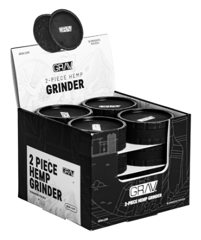 Grav 2-Piece Hemp Grinder Black
