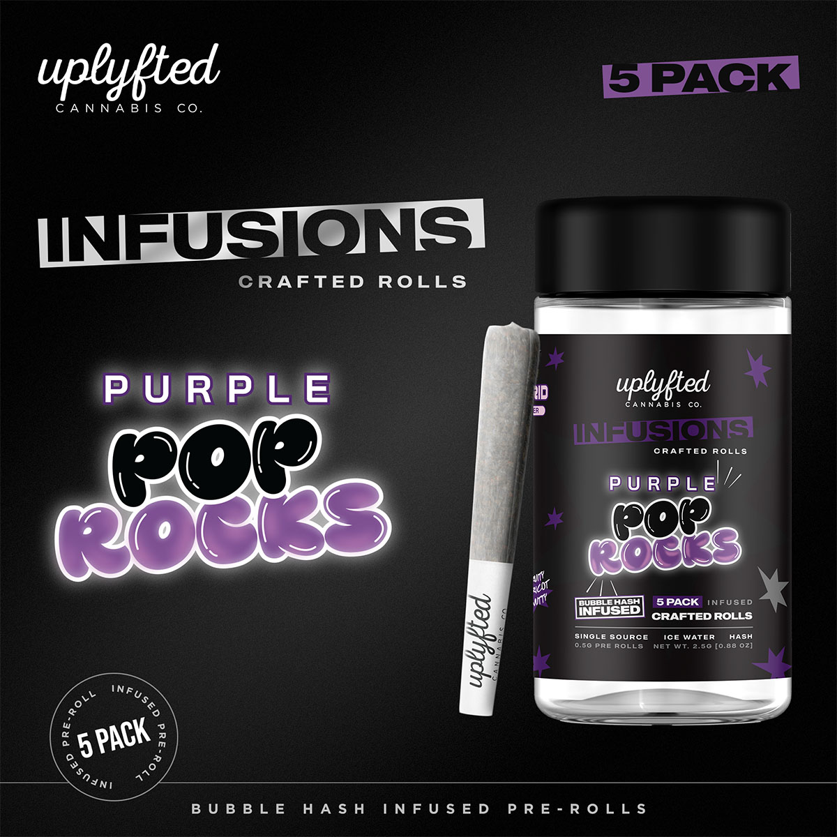 UPLYFTED | PURPLE POP ROCKS INFUSED PREROLL 5pk