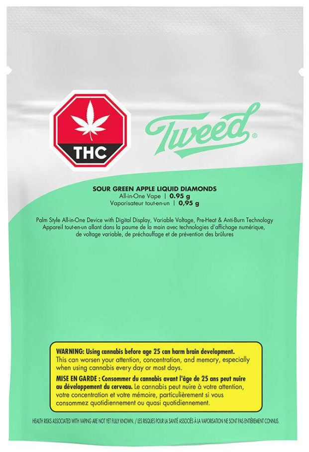 Sour Green Apple Liquid Diamond 0.95g Disposable Vape