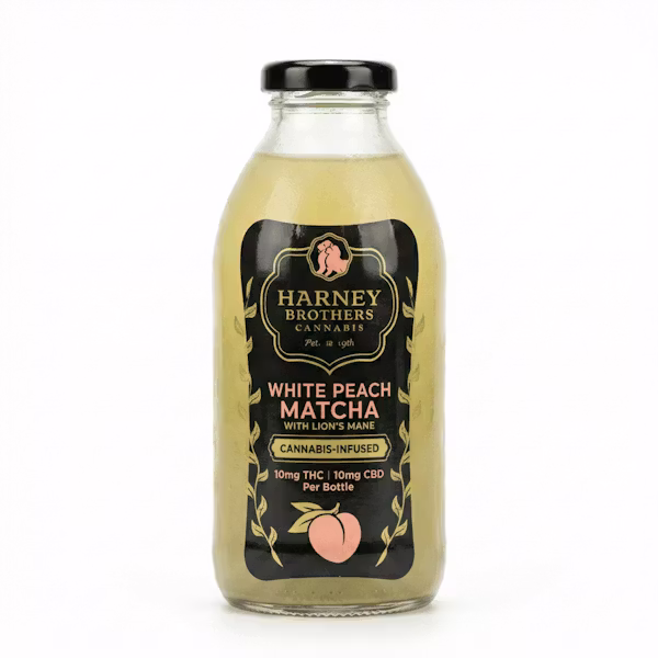 White Peach Matcha (with Lion's Mane) Juice | 16oz | Beverage | 10mg