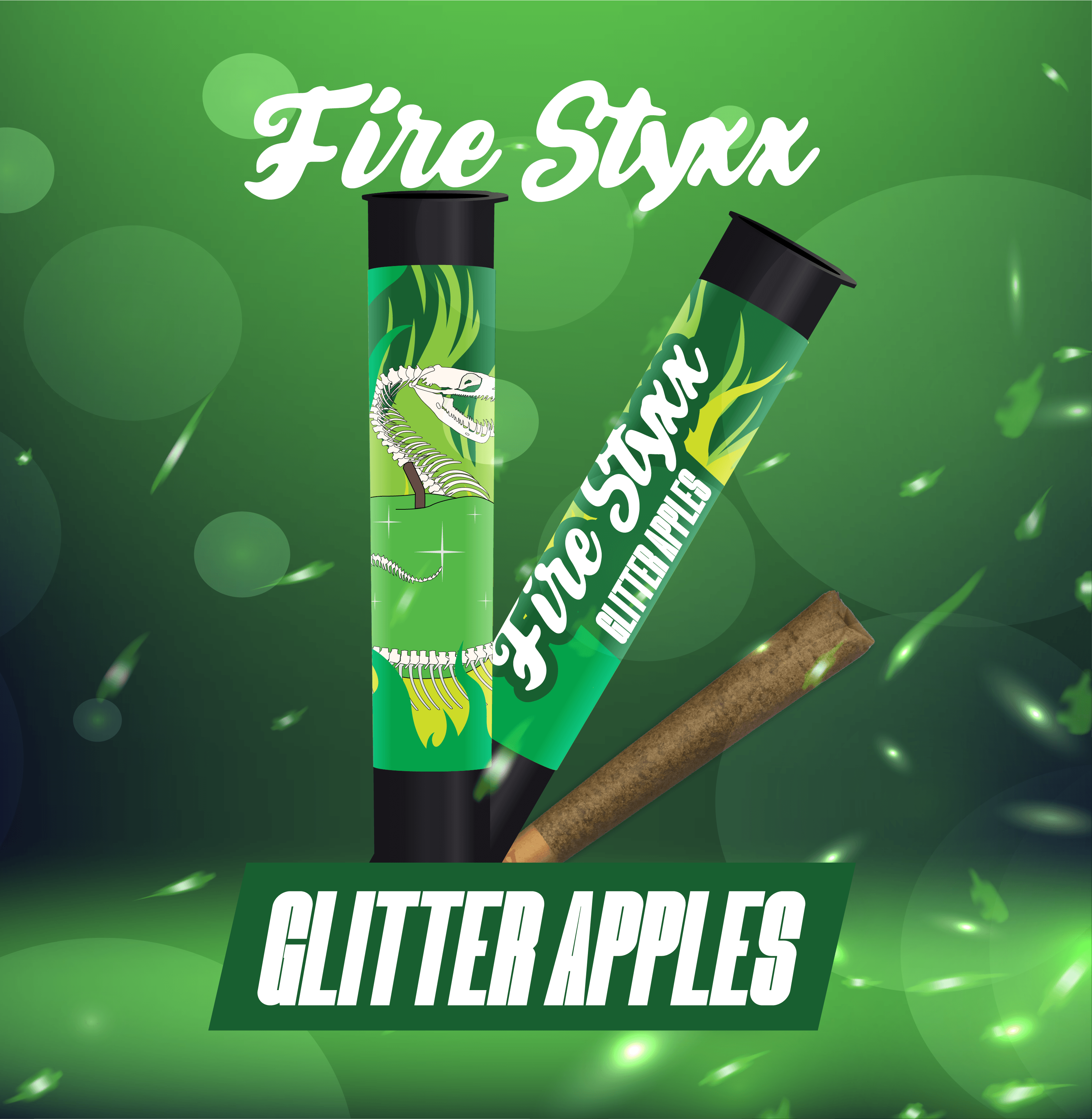 Glorious Glitter Apple Fire Styxx Pre Roll 1g