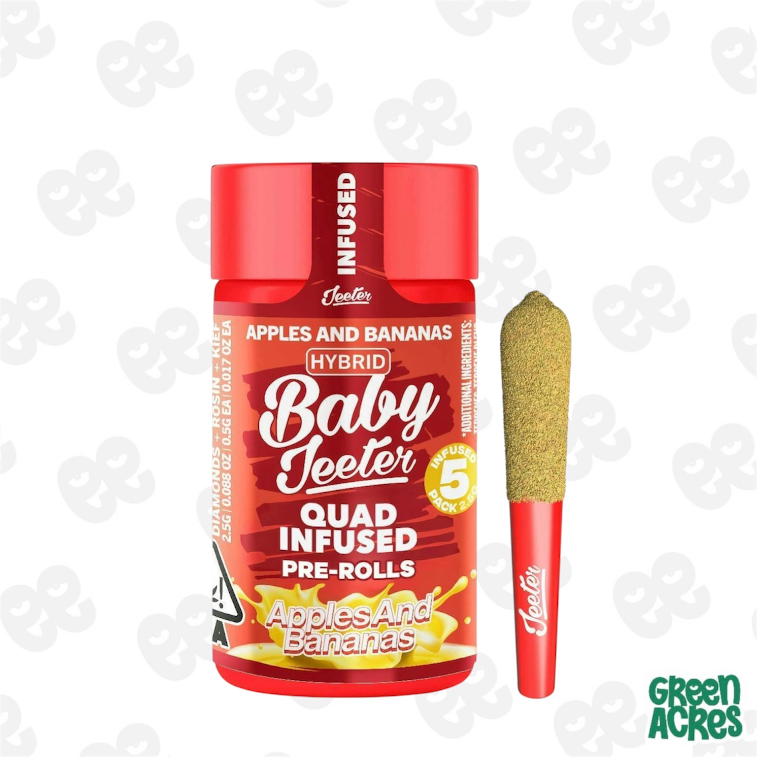 Apples and Bananas Quad-Infused Baby Jeeter 5-pack | 2.5g