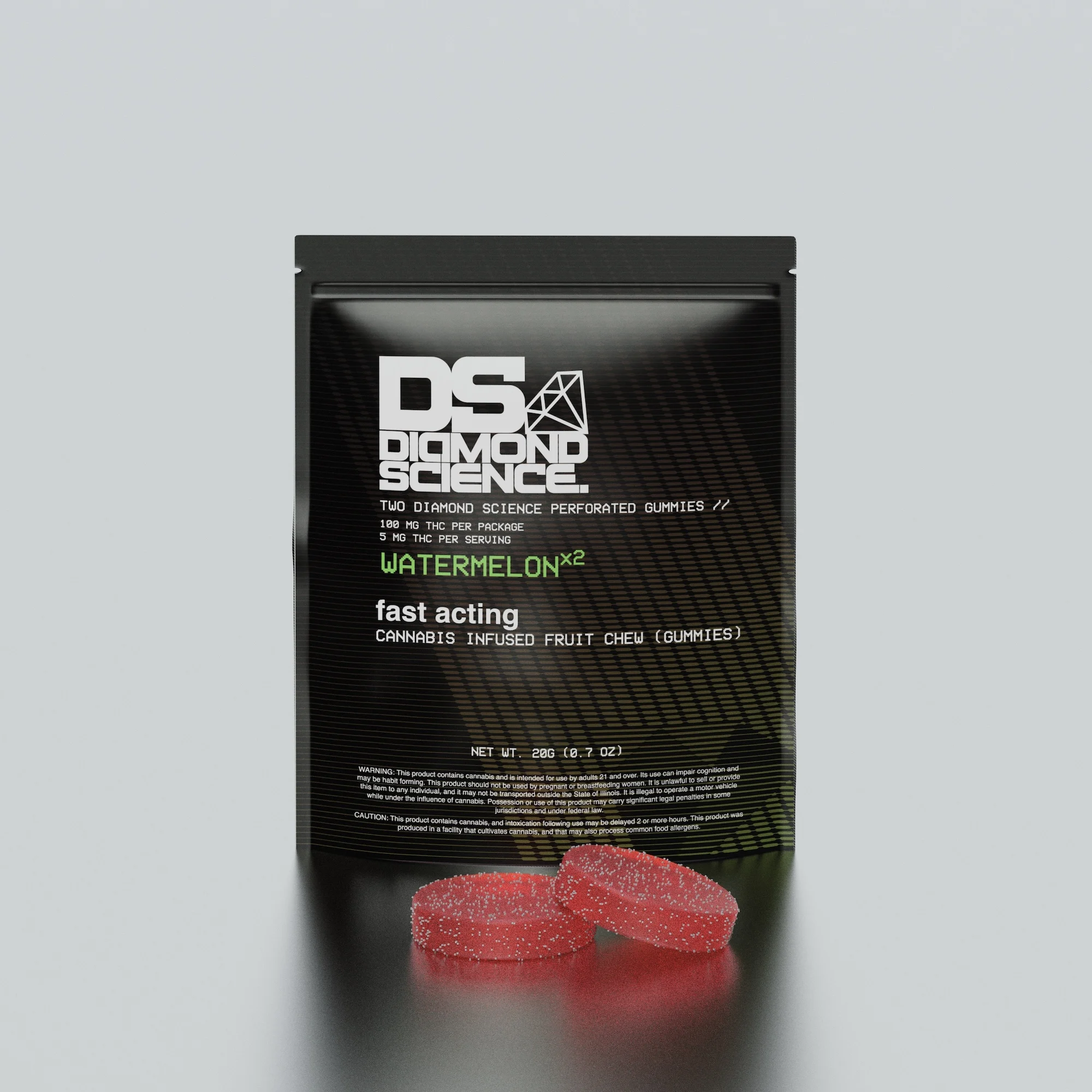 Diamond Sciences Gummies Watermelon (H) 100mg 2pk