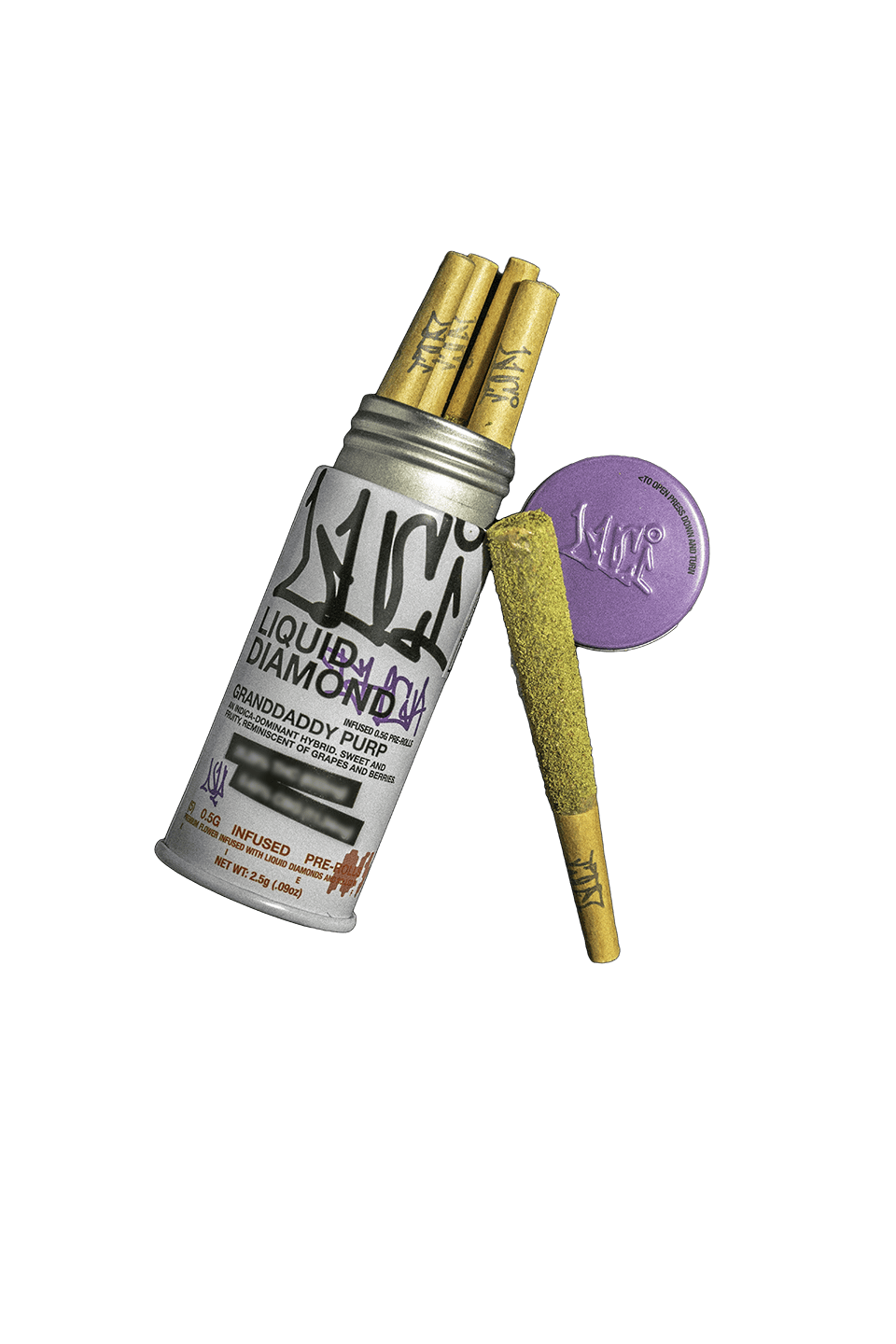 0.5G Pre-Roll Liquid Diamond Infused (hybrid Grandaddy Purp)