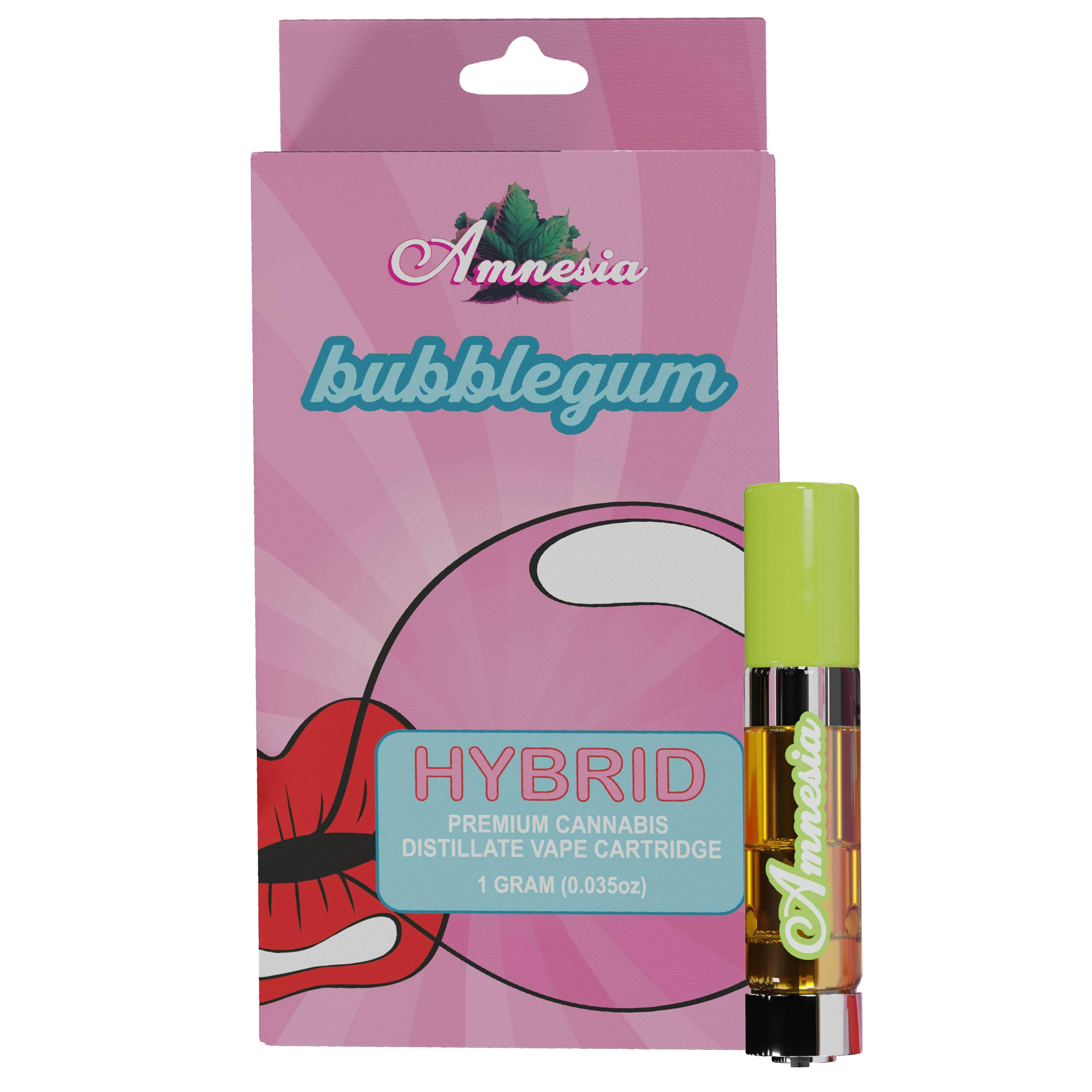Amnesia - 1g 510 Cartridge - Bubble Gum
