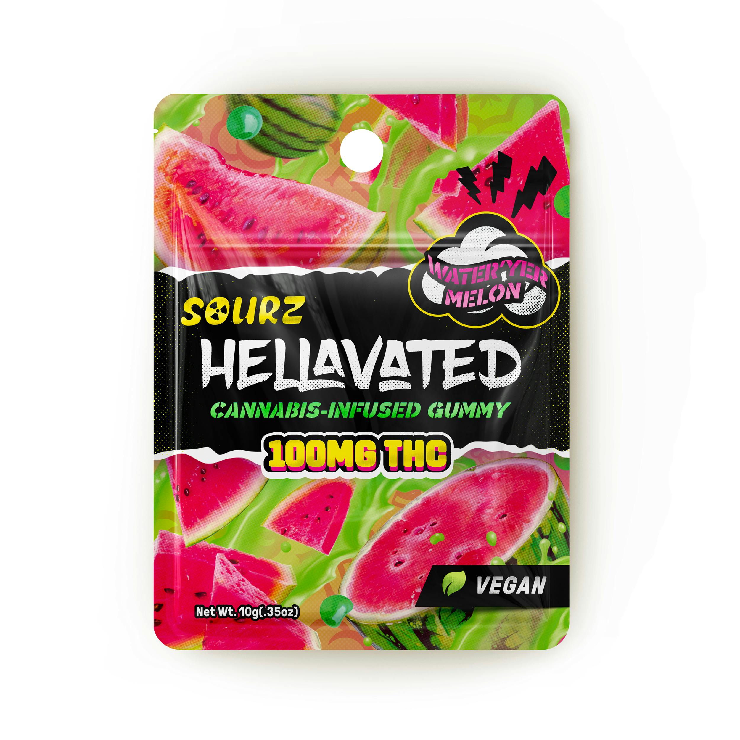 Sour Water'yer Melon 100mg Gummy (Hellavated)
