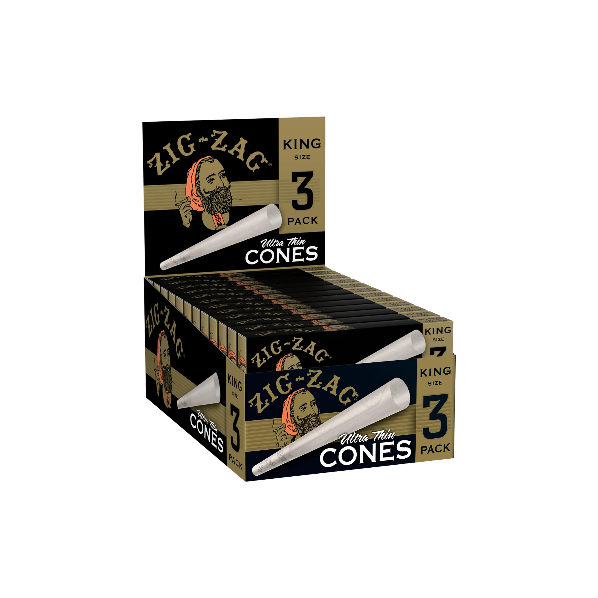 Zig-Zag King Size 3 Pack Ultra Thin Cones product photo