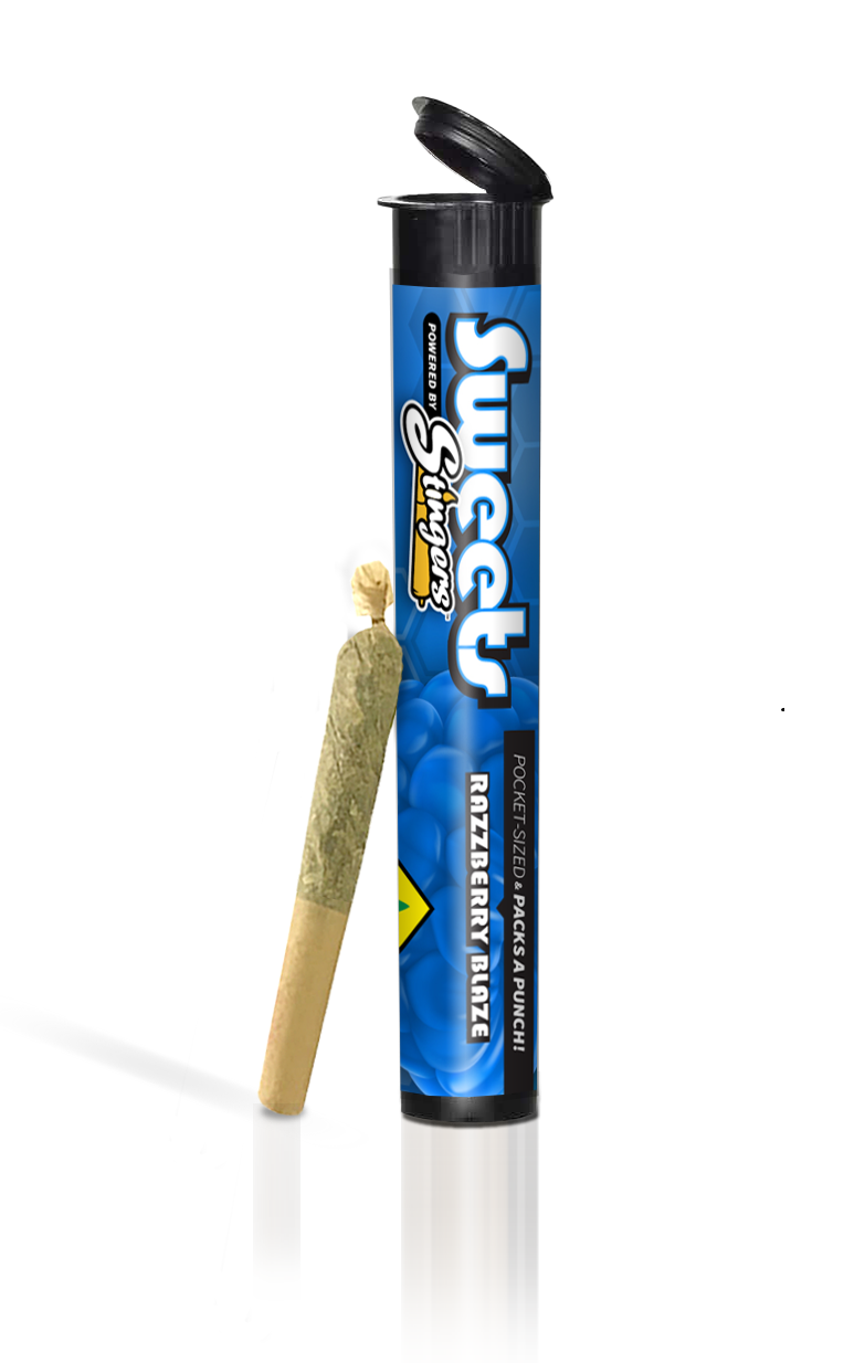 Stingers Sweets Razzberry Blaze/Blueberry Diesel (Sativa) .75g Infused Live Resin Pre-Roll