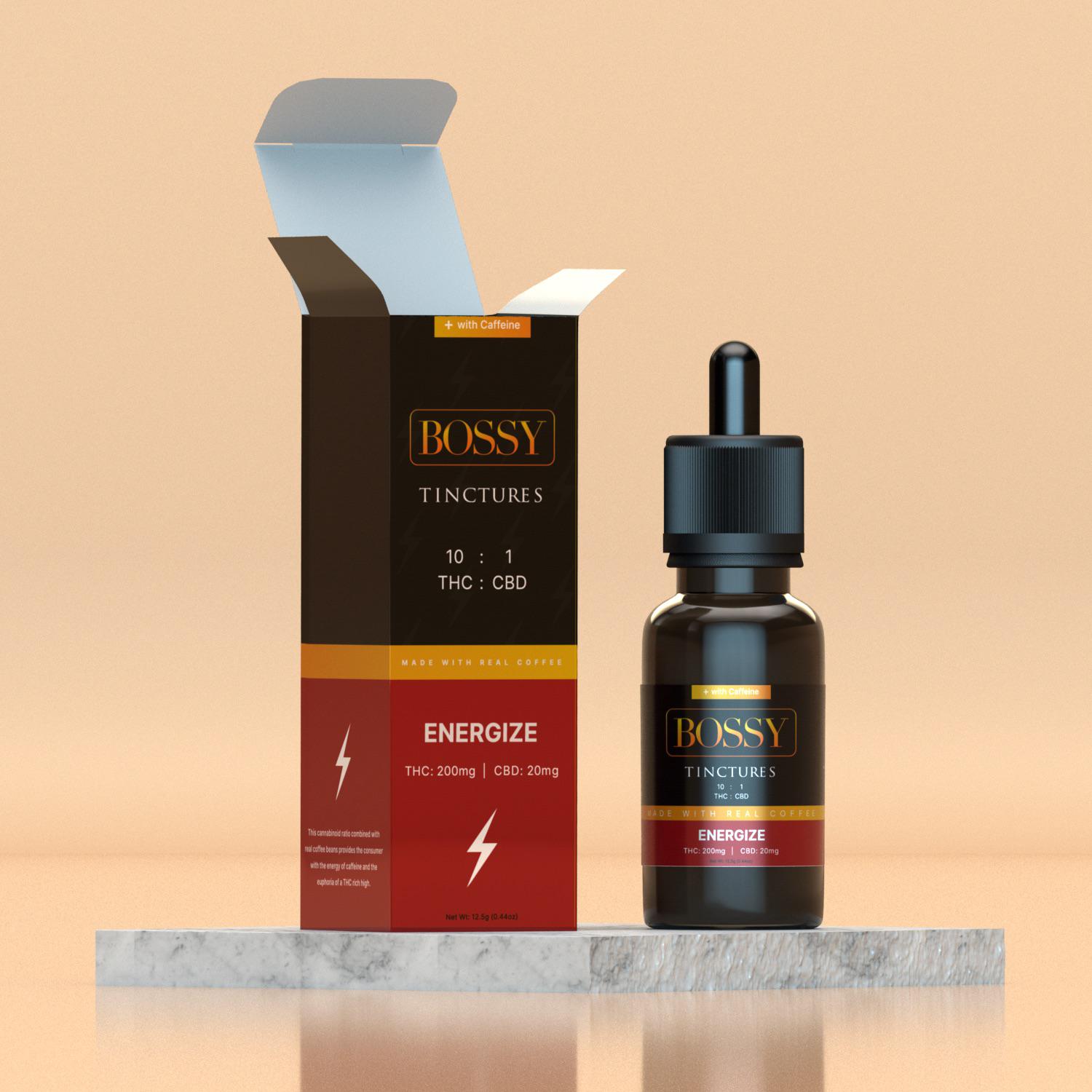 Bossy | THC:CBD 200:20mg | Energize Tincture With Coffee