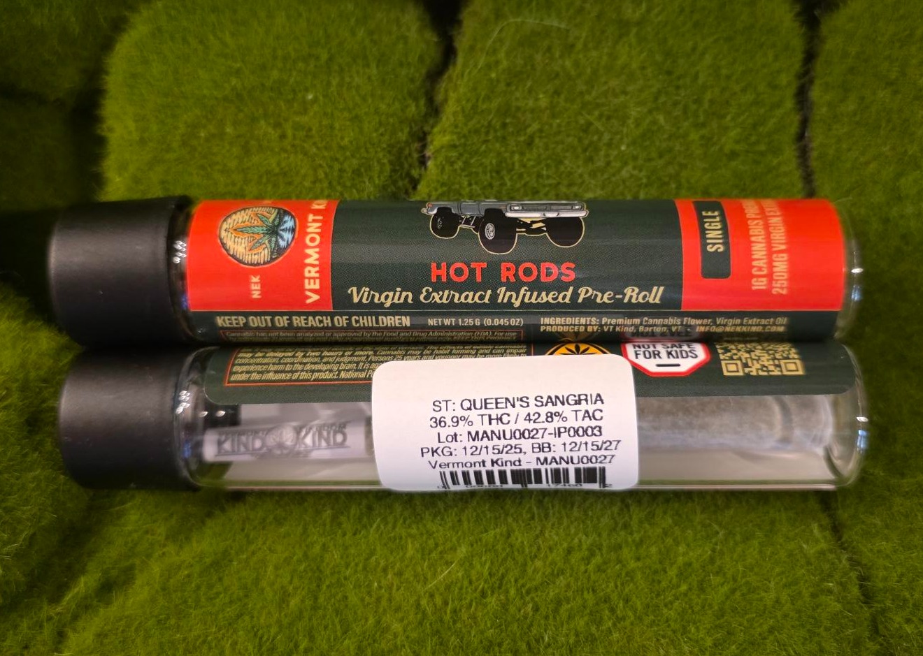 Virgin Extract Infused Pre Roll Single | Hot Rod: Queen's Sangria