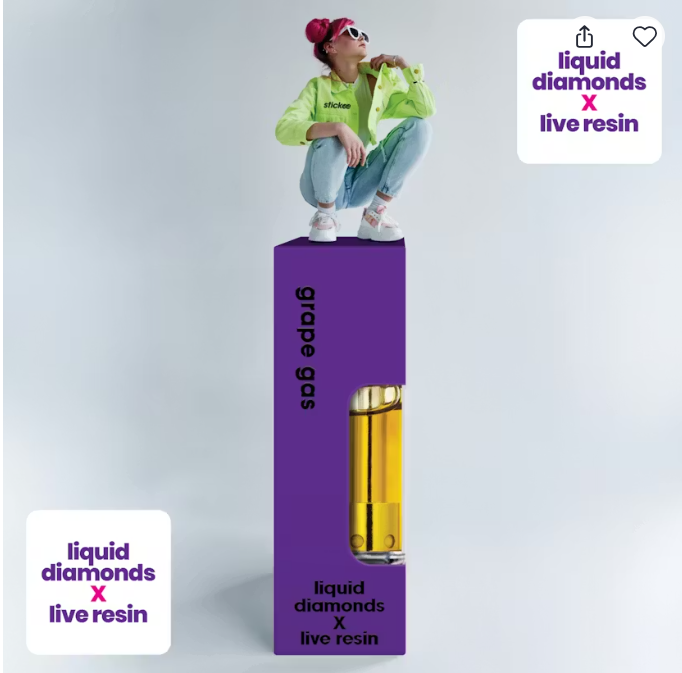 Stickee - Grape Gas - Live Resin x Liquid Diamond Cart