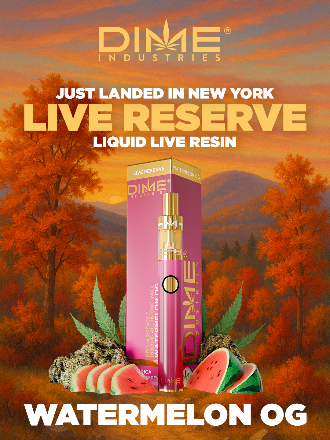 Dime | Live Resin AIO Vape | Watermelon OG | 1g