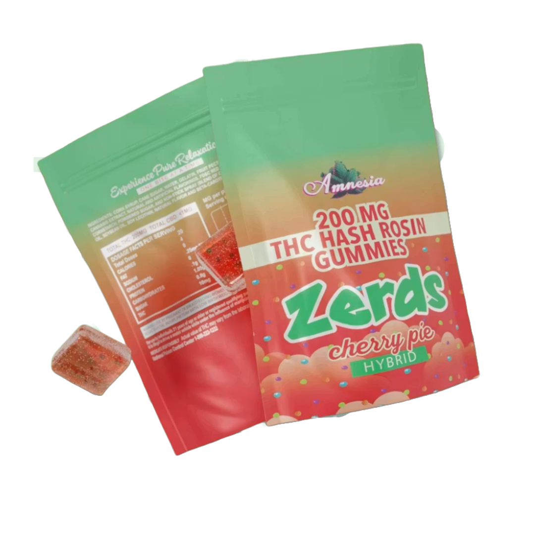 Amnesia Zerds | Cherry Pie | 200mg Hash Rosin Gummies 5pk