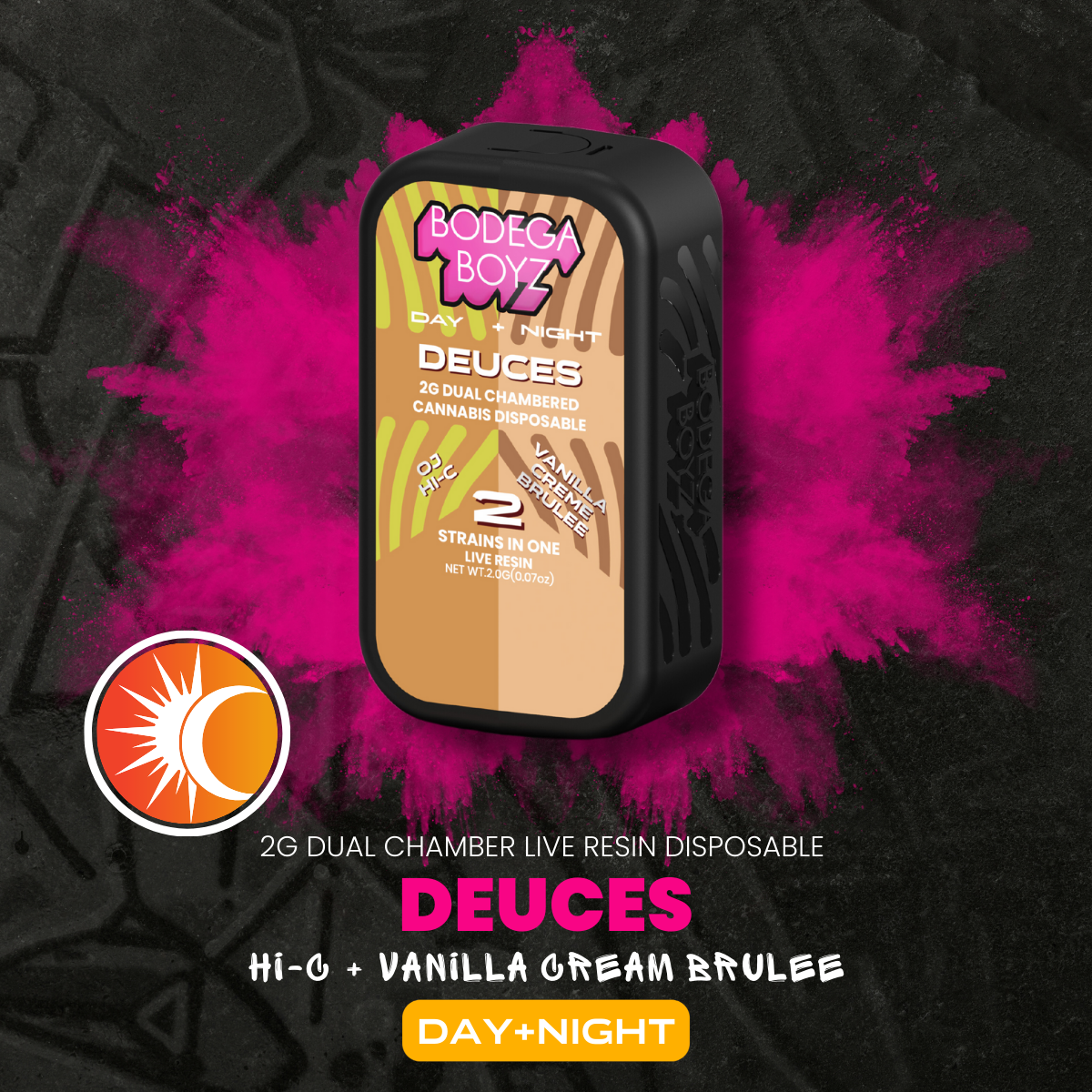 Hi-C X Vanilla Creme Brulee | 2g Live Resin Dual Chamber AIO | Sativa X Indica
