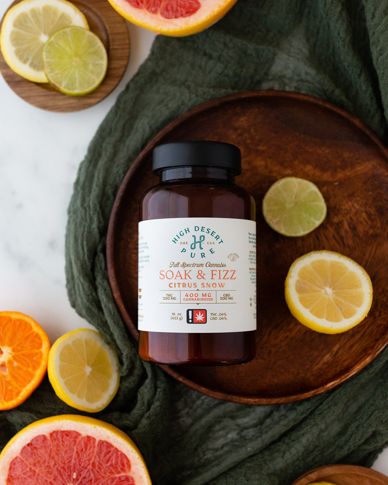 High Desert Pure | Citrus Snow | Soak & Fizz 1:1:1 | 16 OZ