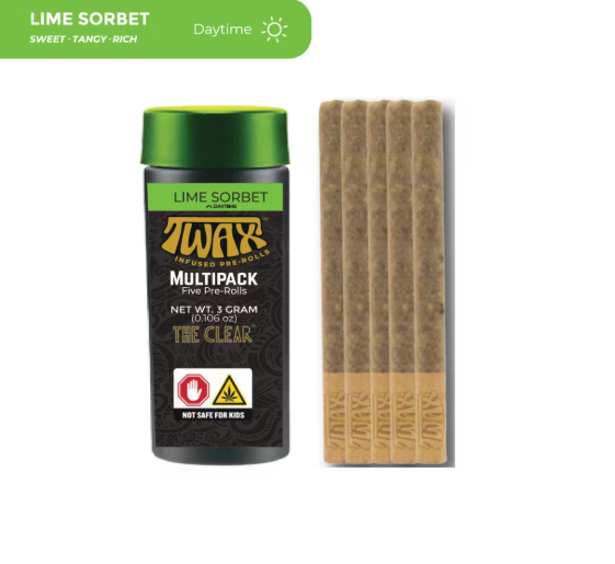 Twax Pre-Roll 5pk/3g Infused- Lime Sorbet