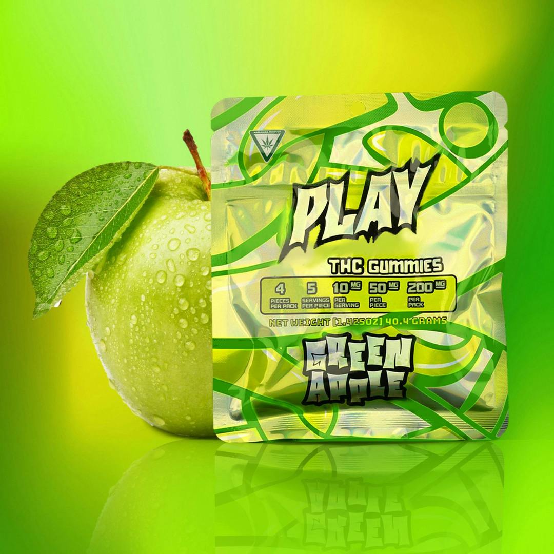 Play - 200mg Single Dose Gummy - Green Apple