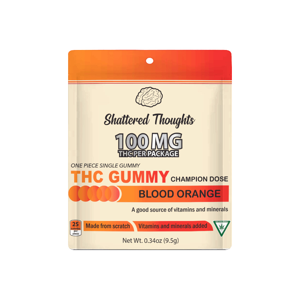 Shattered Thoughts | 100mg Single Gummy | Blood Orange