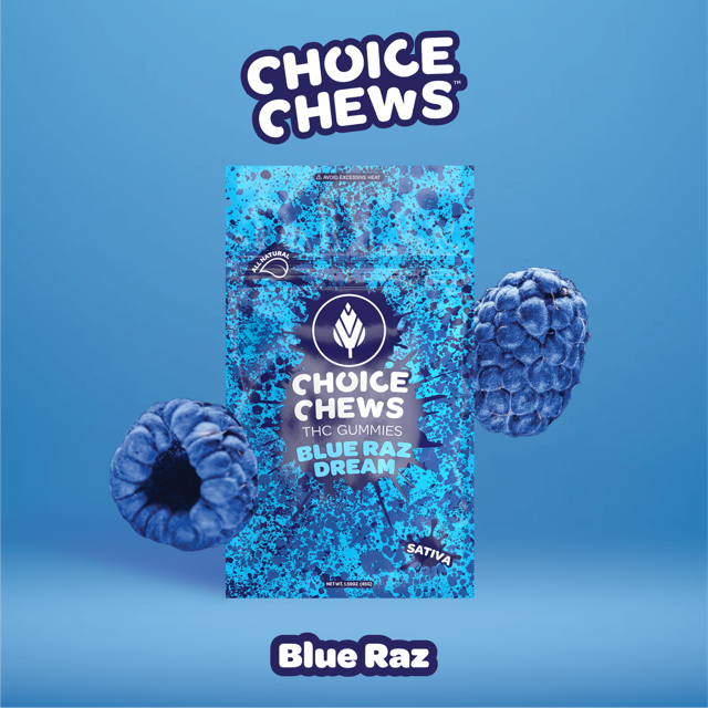 Choice Chews | Blue Raz Dream | Distillate Gummies - 100mg