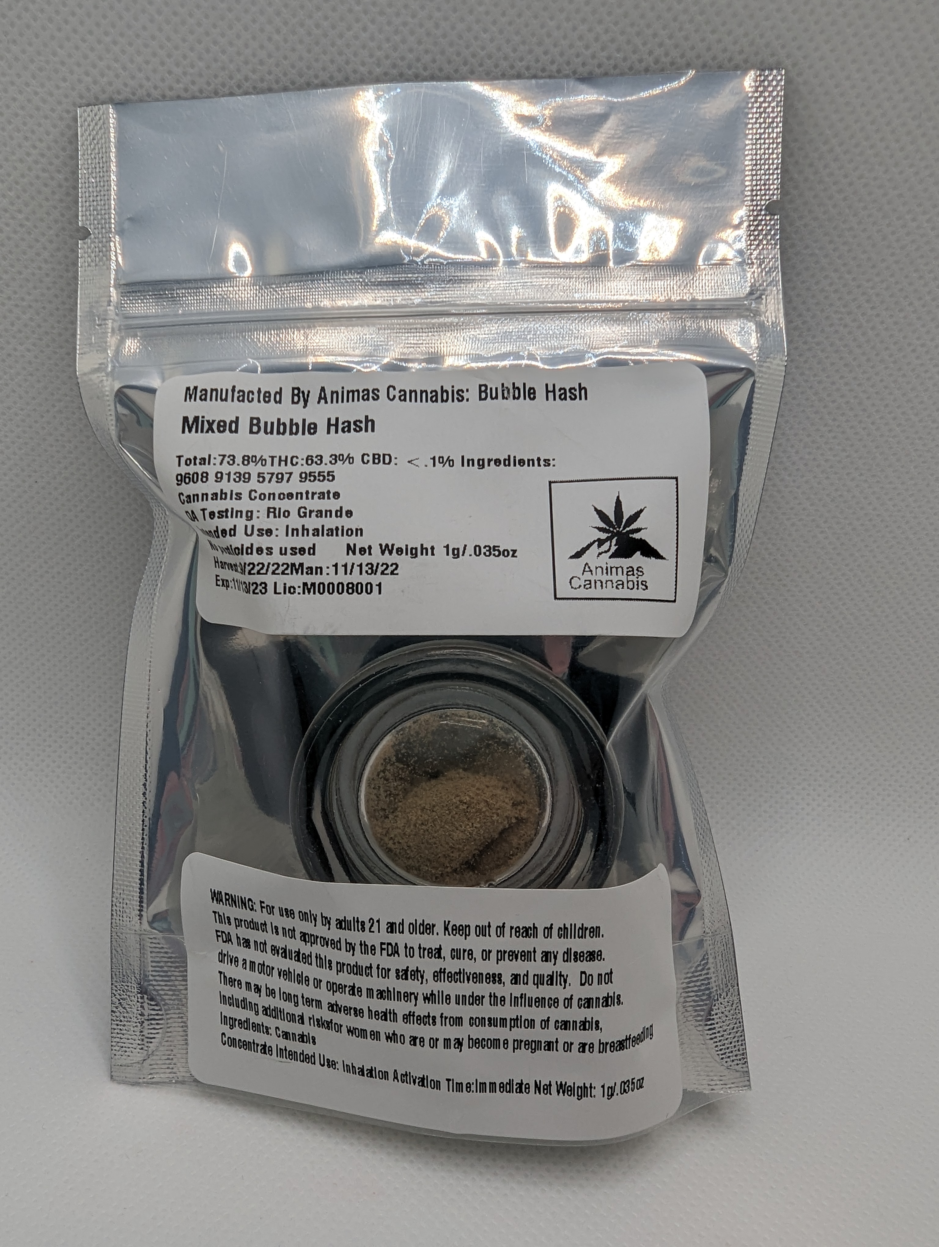 Animas - Bubble Hash - 90s Sensi Star - 1G