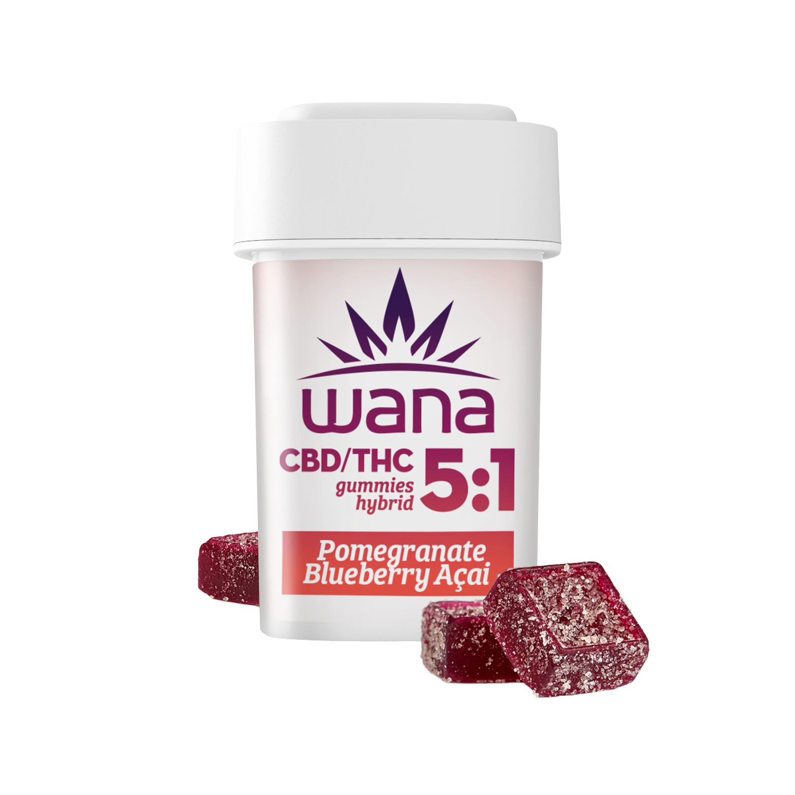 Wana | Pomegranate Blueberry Acai 5:1 CBD:THC Gummies