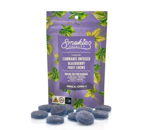 Ⓥ SMOKIEZ Chews 100mg: Blackberry 10pk