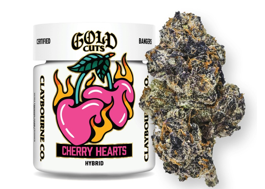 Claybourne Co | Cherry Hearts | Gold Cuts | Large Bud Indoor Flower
