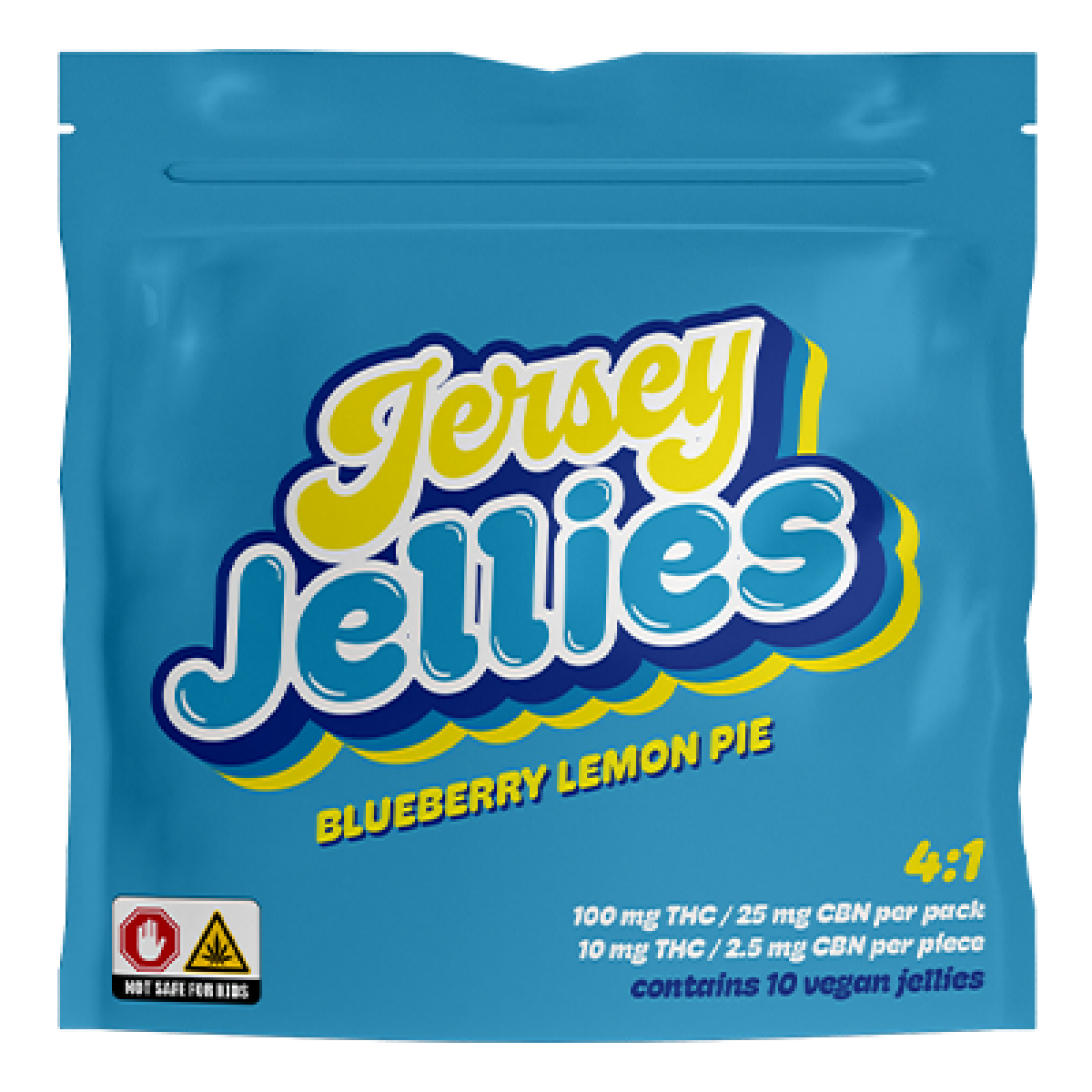 Blueberry Lemon - Nighttime (4:1 THC:CBN) | Jersey Jellies | Cured Resin Gummies (10 Pack)