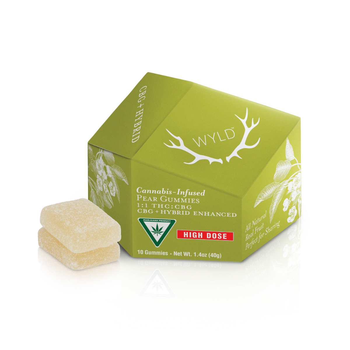 Pear 1:1 CBG + Hybrid Enhanced Gummies 100mg