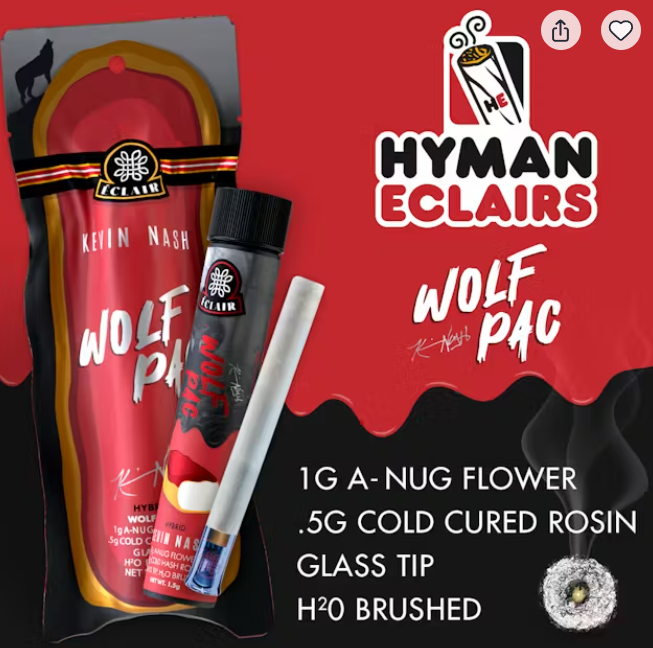 Kevin Nash-Wolf Pack | Infused Eclair Donut Pre-roll | 1.5g | Hybrid