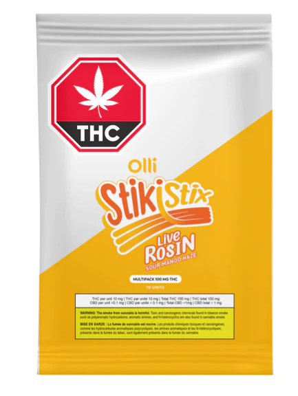 Stikistix : 100 THC Multipack Live Rosin Sour Mango Haze Chews (10pk)