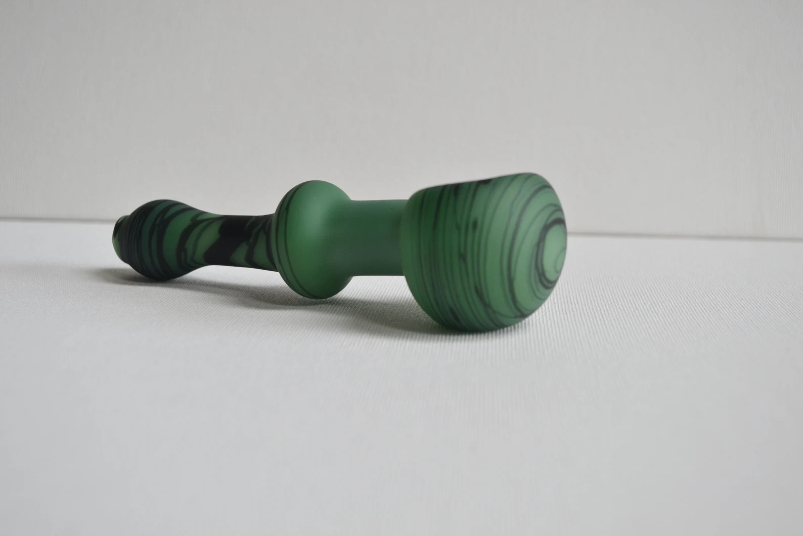 Matte Green with Black Swirls Spoon Pipe