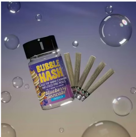 Amnesia - Blueberry Pancakes - .7g x 5 Bubble Hash Infused Prerolls