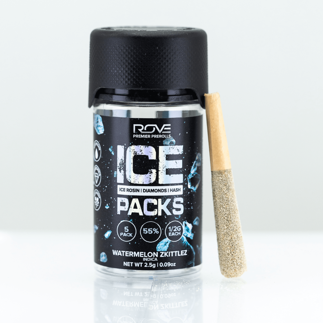 Watermelon Zkittlez | Infused Pre-Roll Ice Packs (Rosin, Hash, and Diamonds) | 5 Pack | .5g each