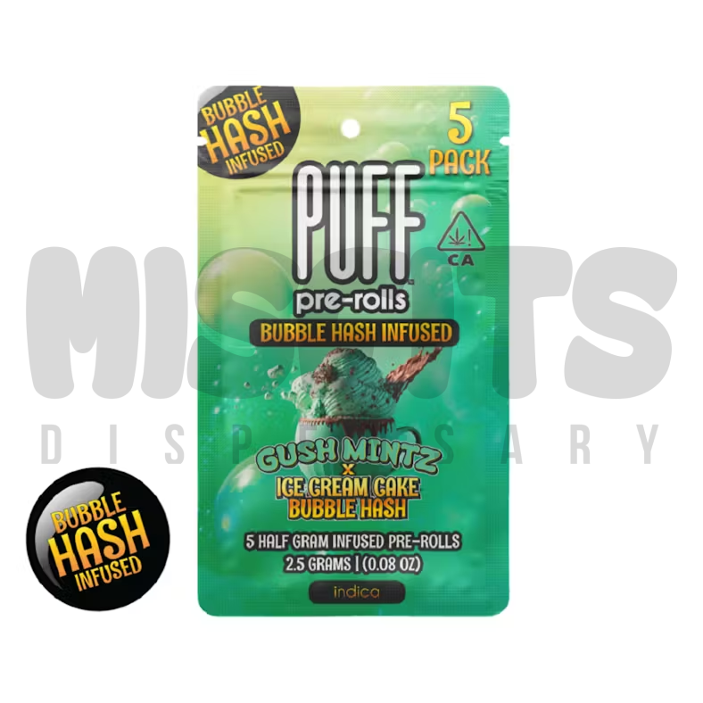 PUFF | Gush Mintz X Ice Cream Cake | 5pk Bubble Hash Infused Pre-rolls | 2.5g