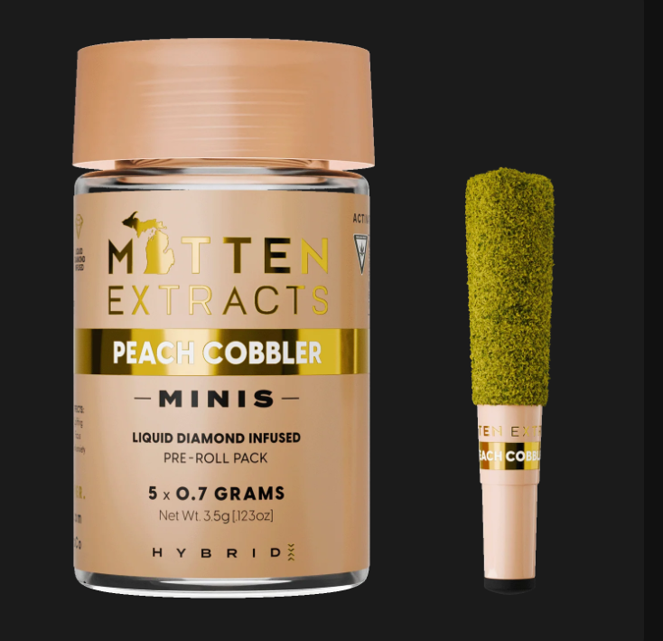 Mitten Extracts - Peach Cobbler - 5 x .7g Infused Prerolls