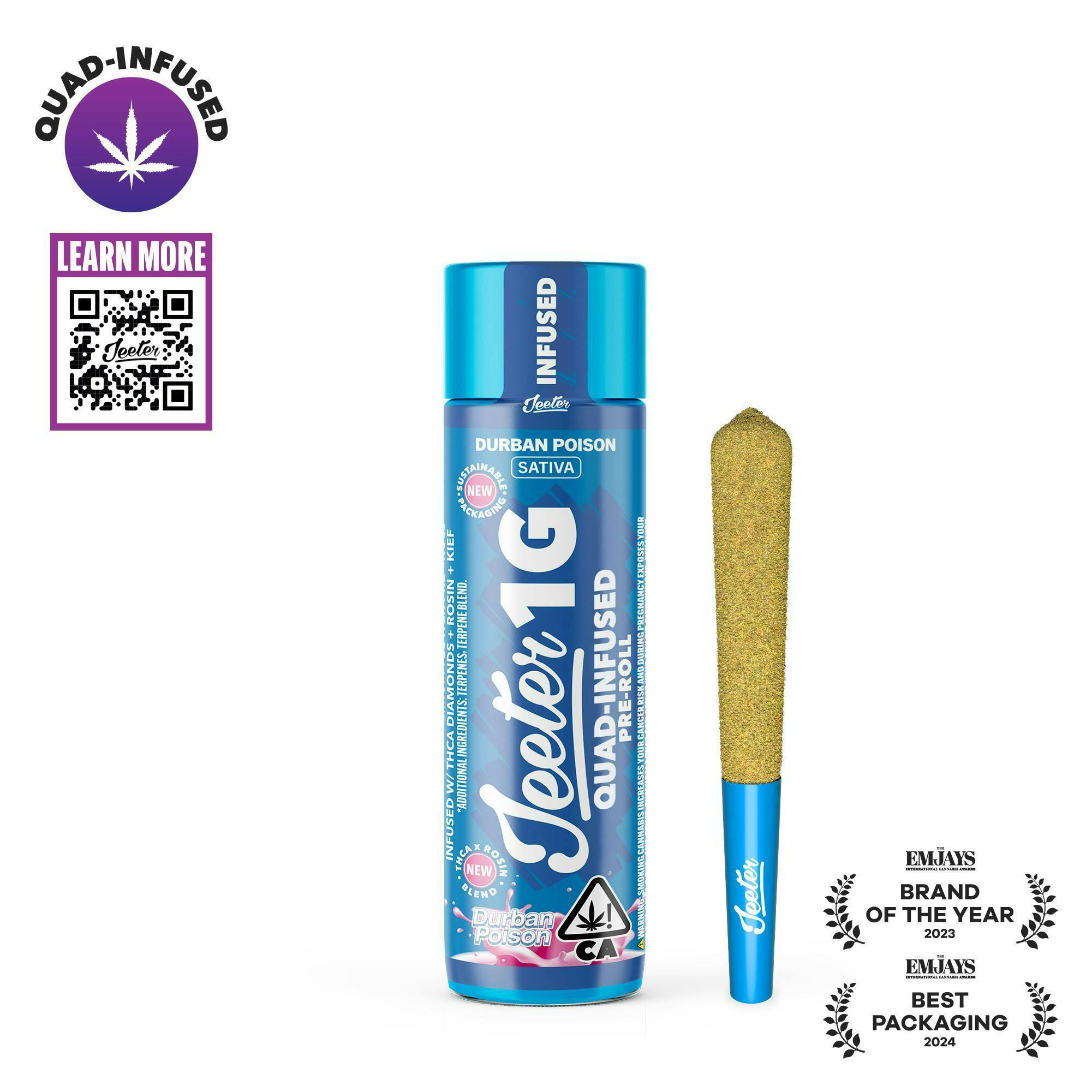 Jeeter - 1g Infused Preroll - Durban Poison