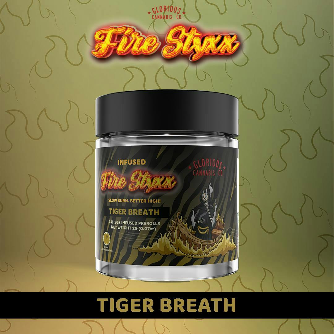 Tigers Breath Fire Styxx THCA Infused 4 Pack PreRolls (4x.5g)