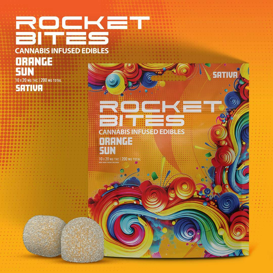 Rocket Bites: Orange Sun 200MG Gummies