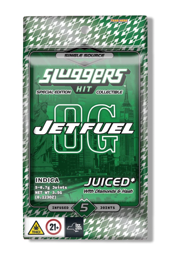 Juiced* | Preroll | 5pk | Indica | Jetfuel OG | Diamond & Solventless Hash Infused | Kief Rolled