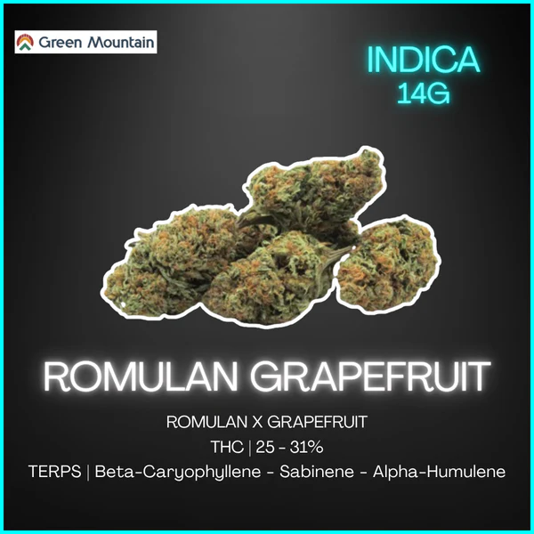 Green Mountain Health Alliance - Romulan Grapefruit Flower - Indica - 14g