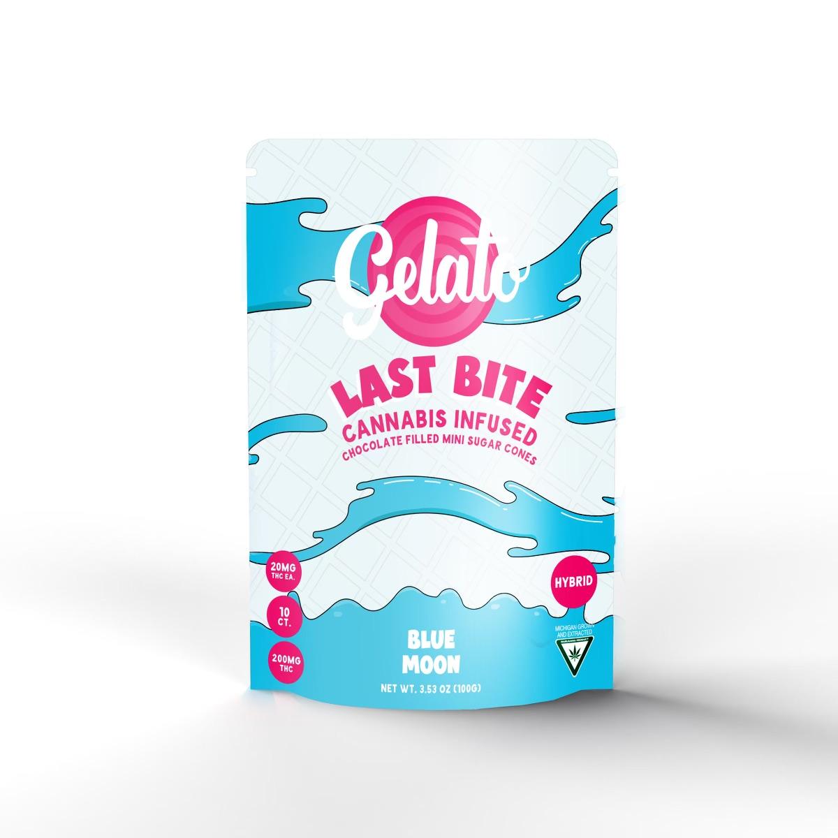 Gelato Last Bite - 10 Pack Chocolate Filled Cones - Blue Moon - 200mg