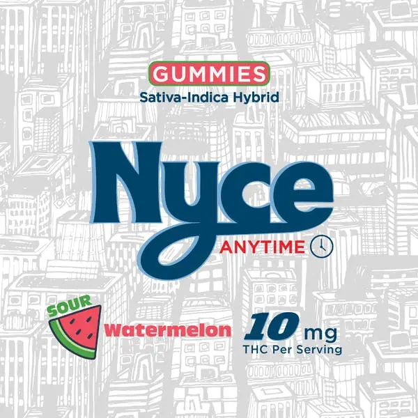 Nyce | Sour Watermelon Anytime Gummies 10pk | 100mg