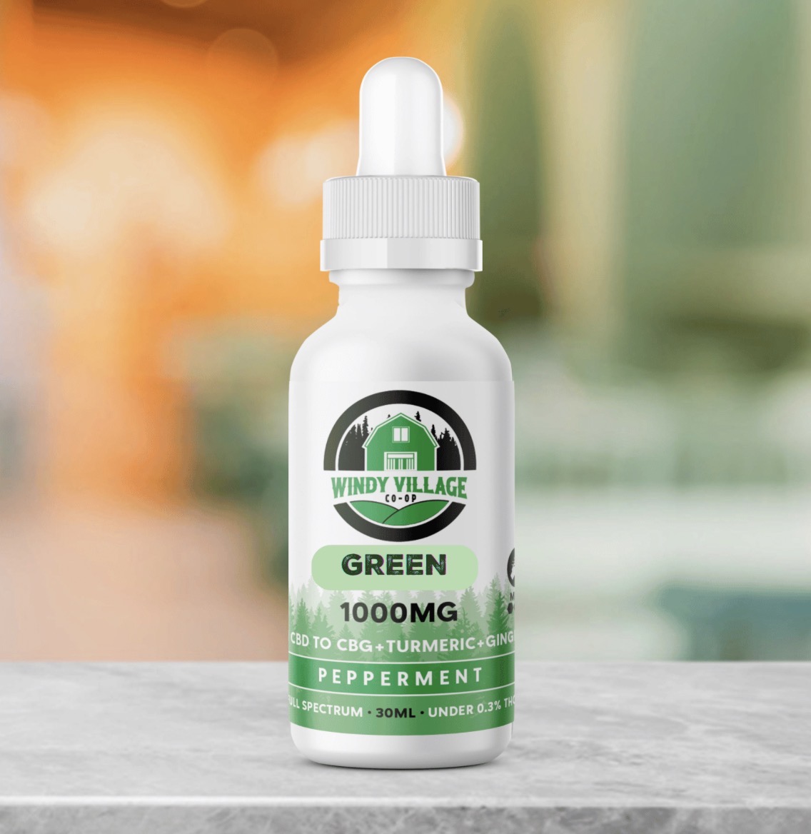 CBD- Green Tincture 1,000mg 1:1 CBD:CBG (Peppermint)