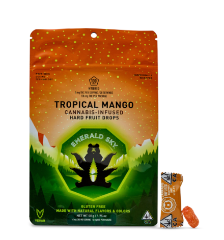 Emerald Sky Tropical Mango Hybrid Hard Fruit Drops 20Pk 100mg