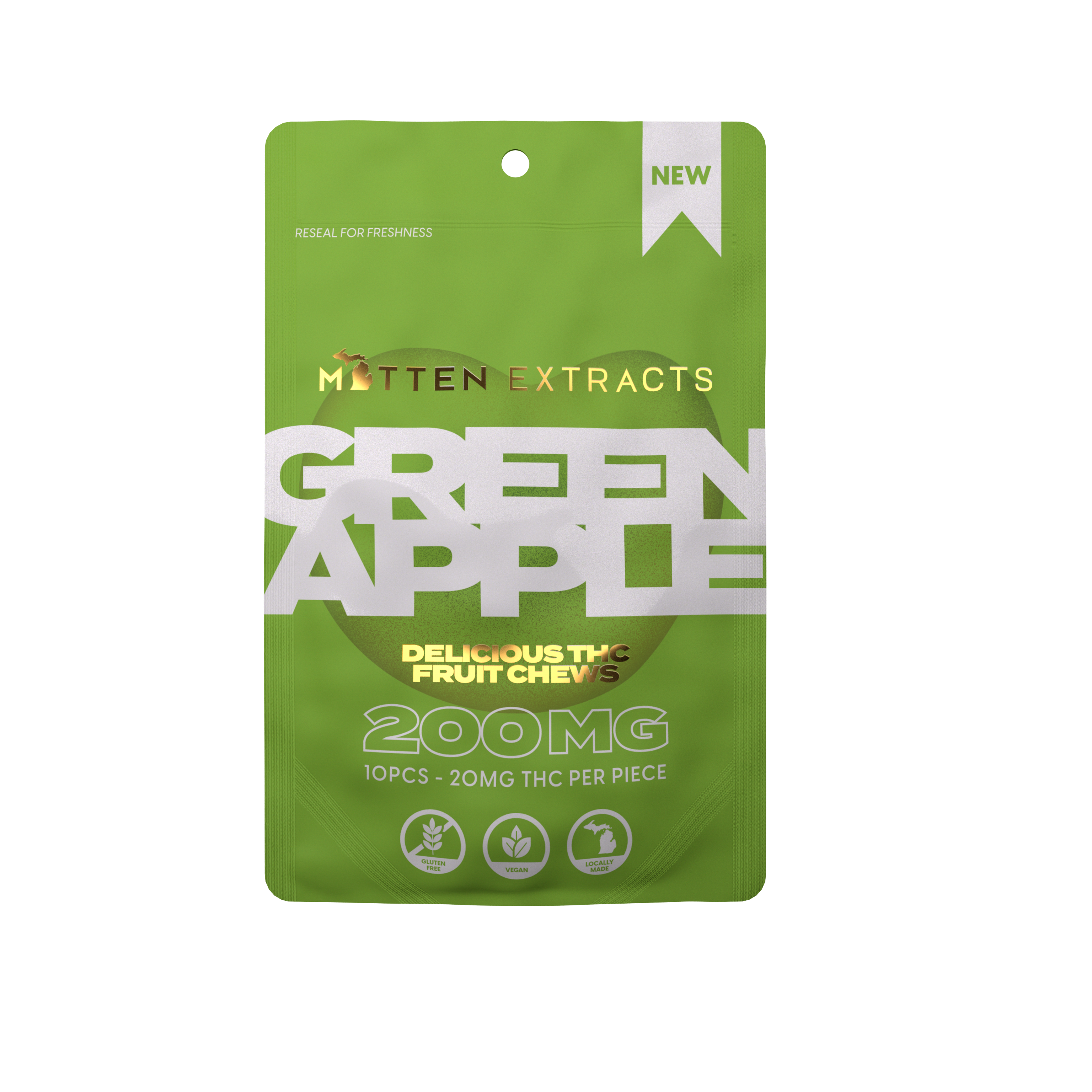 Green Apple | 200MG Gummies (10 pk) | Mitten Extracts